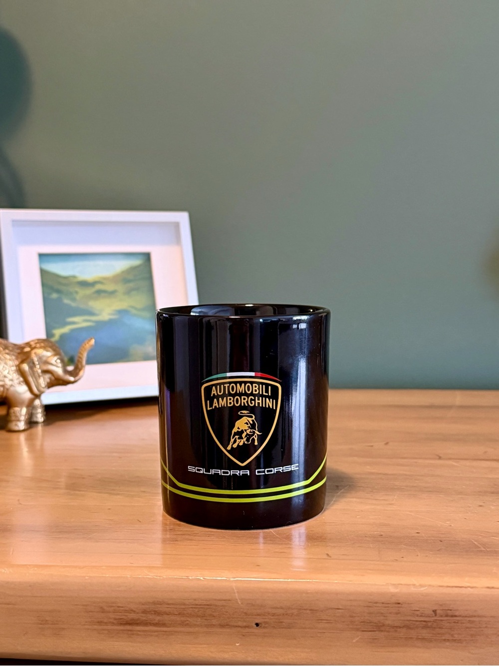 Lamborghini Squadra Corse Black Lime Coffee Mug Official Racing Cup